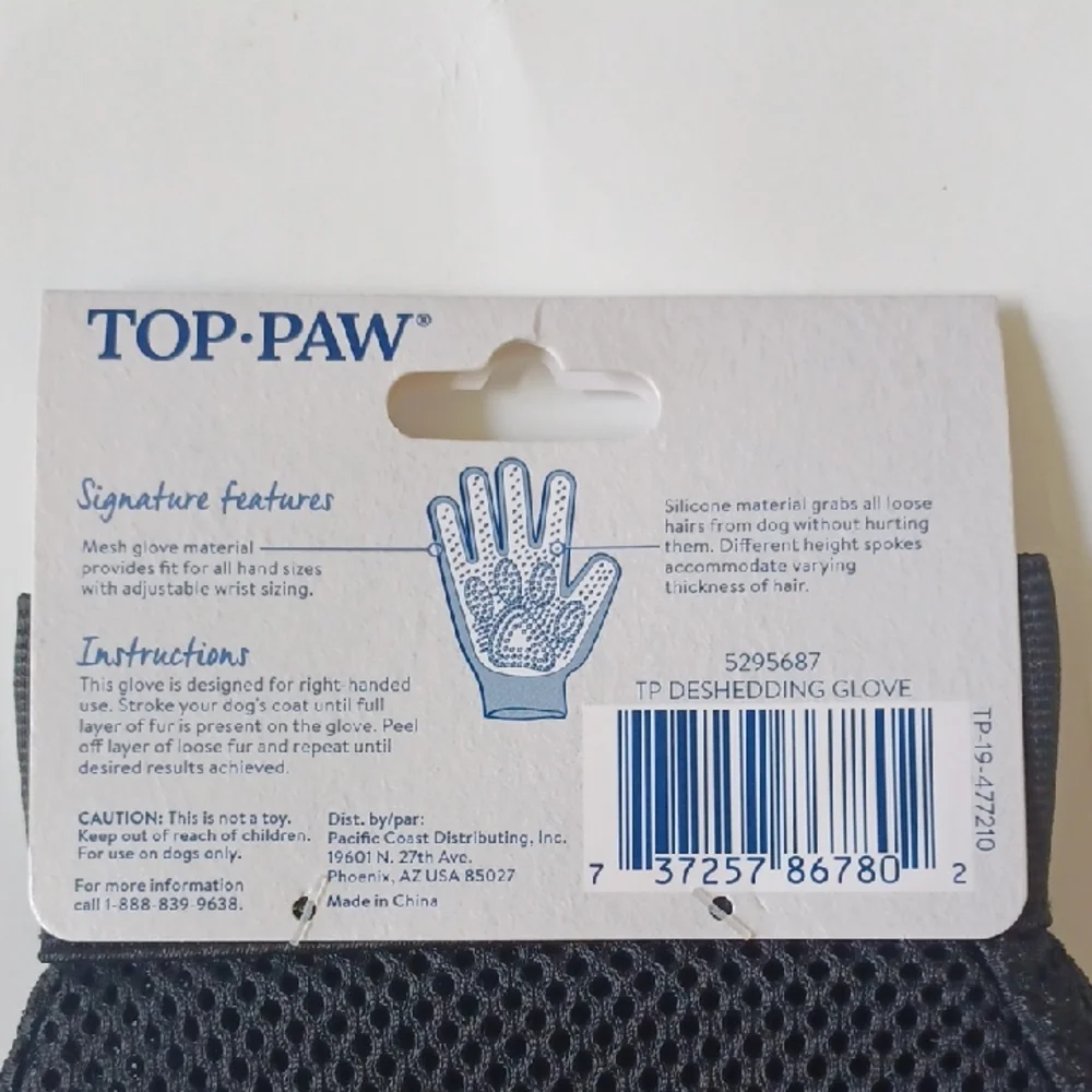 Top Paw Gray and Black Grooming Gloves for Pets